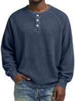 Mens Fashionable Printed Casual Long-sleeve Shirt - Image 3