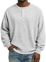Mens Fashionable Printed Casual Long-sleeve Shirt - Image 7